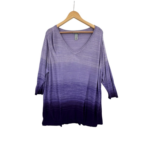 Catherines Plus Pullover‎ Lightweight Sweater Womens 3X Mature Flowy Workwear - Picture 1 of 9